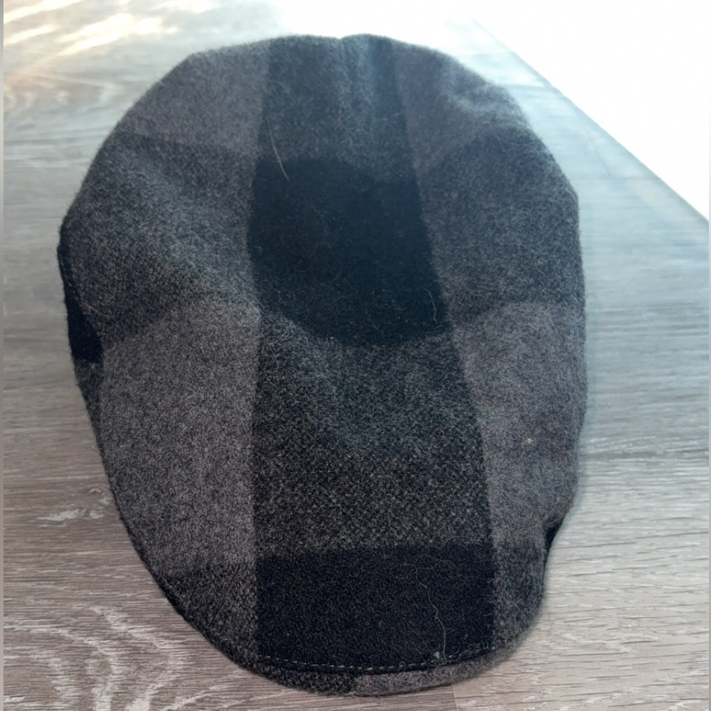 Gray and Black Plaid Men's Hat